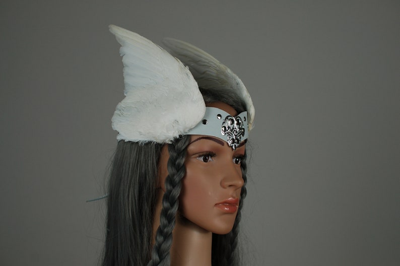 Viking Headdress Valkyrie Headpiece Feather Wings Hairband Etsy