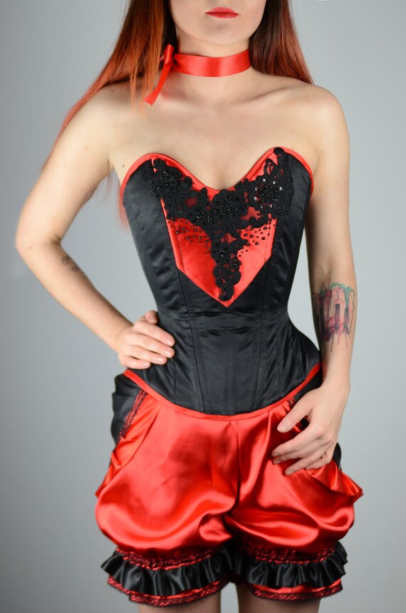 red burlesque dress