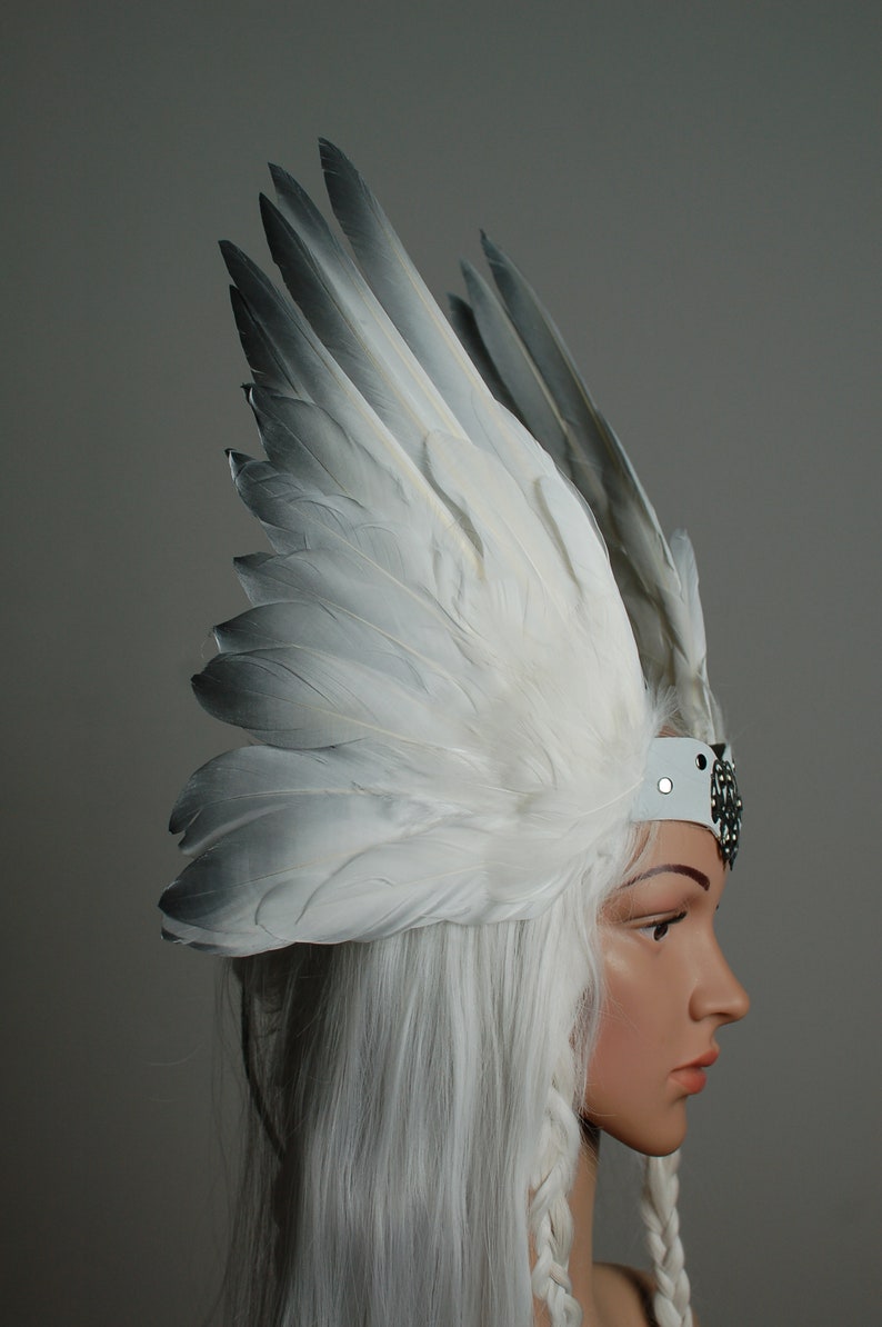 Viking headdress Valkyrie headpiece Feather wings hairband Etsy