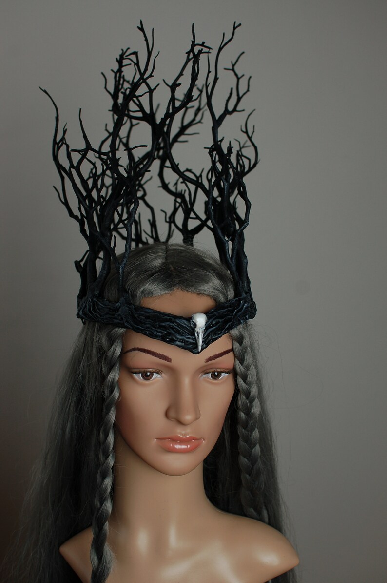 Burning man Gothic headpiece Elven crown Twig crown Druid Etsy