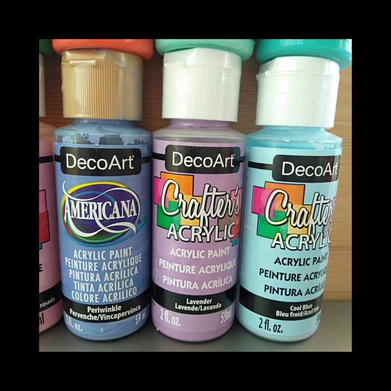 Deco Art DecoArt Acrylic Paint set of 12 colours 2oz bottle of Etsy