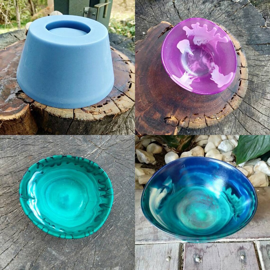 Set of 3 Organic shaped epoxy resin bowl dish silicone moulds Etsy
