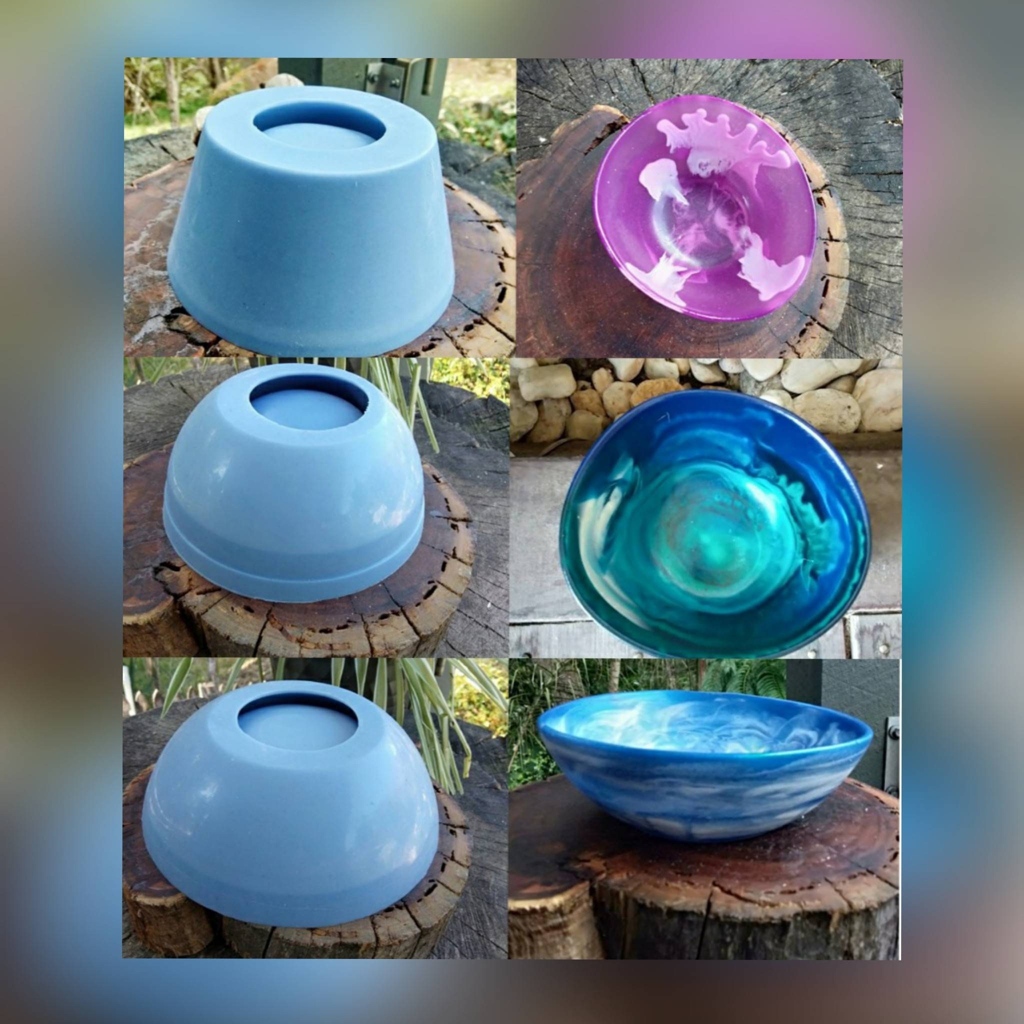 Set of 3 Organic shaped epoxy resin bowl dish silicone moulds Etsy