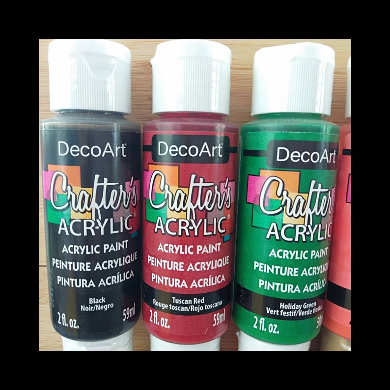 Deco Art DecoArt Acrylic Paint set of 12 colours 2oz bottle of Etsy
