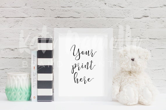 Frame Mockup White Frame Nursery Mockup With Books