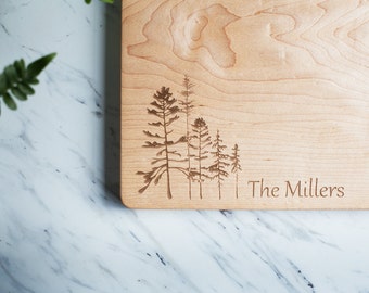 Custom Cutting Board - Personalized Cutting Board, Engraved, Wedding Gift, Housewarming Gift, Single Piece -No Glue Organic Finish
