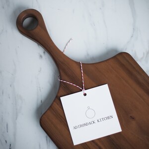 Classic Walnut Wood Cutting Board with Handle, Wood Serving Board, Paddle Board- All Natural - No Glue