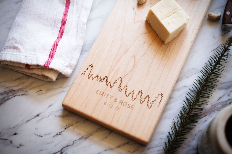 Personalized Cheese Board Couples Gift Anniversary Engraving Charcuterie Board Gift Engraving, Wedding Gift, Maple Cutting Board image 1
