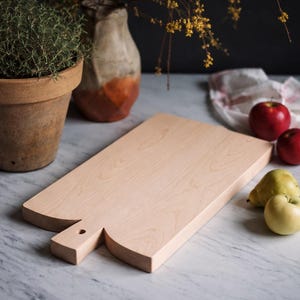 Non-Toxic Wood Cutting Board - Antique Style/ French Winged - Solid Wood - No glue - Single Piece with Organic Finish