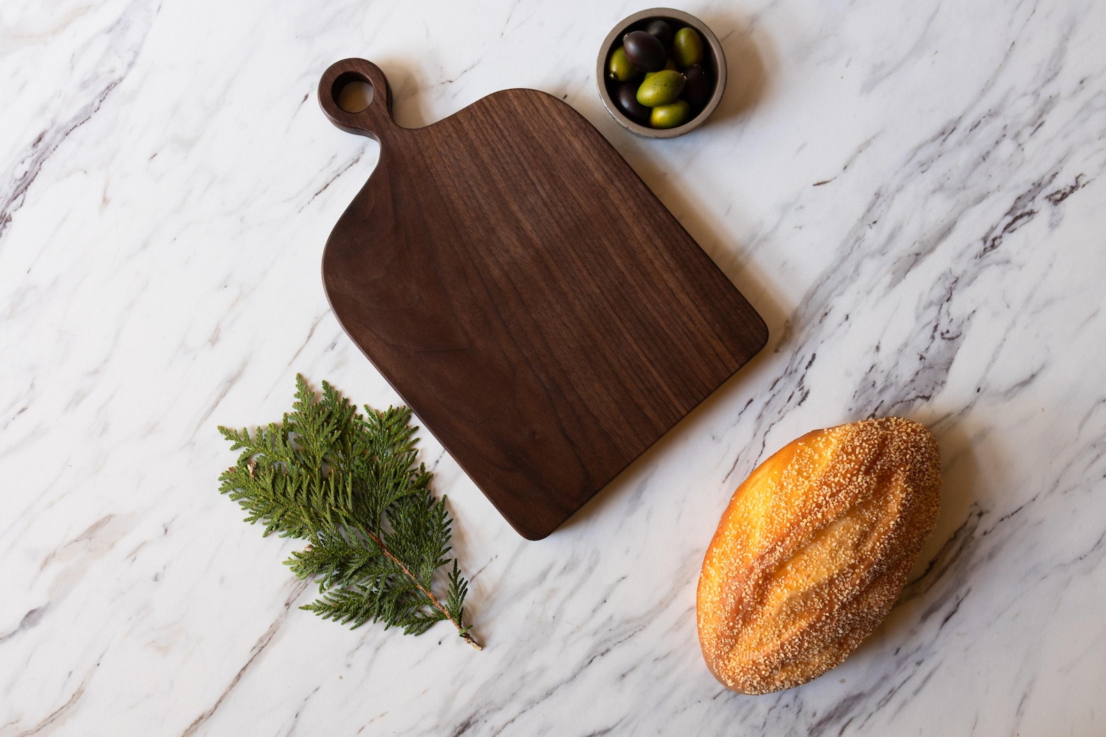 Solid Wood Cutting Board No Glue – Maple, Cherry, or Walnut | Non-Toxic | Handmade Kitchen Gift | Food-Safe, Organic Finish. Sandwich Board - Walnut