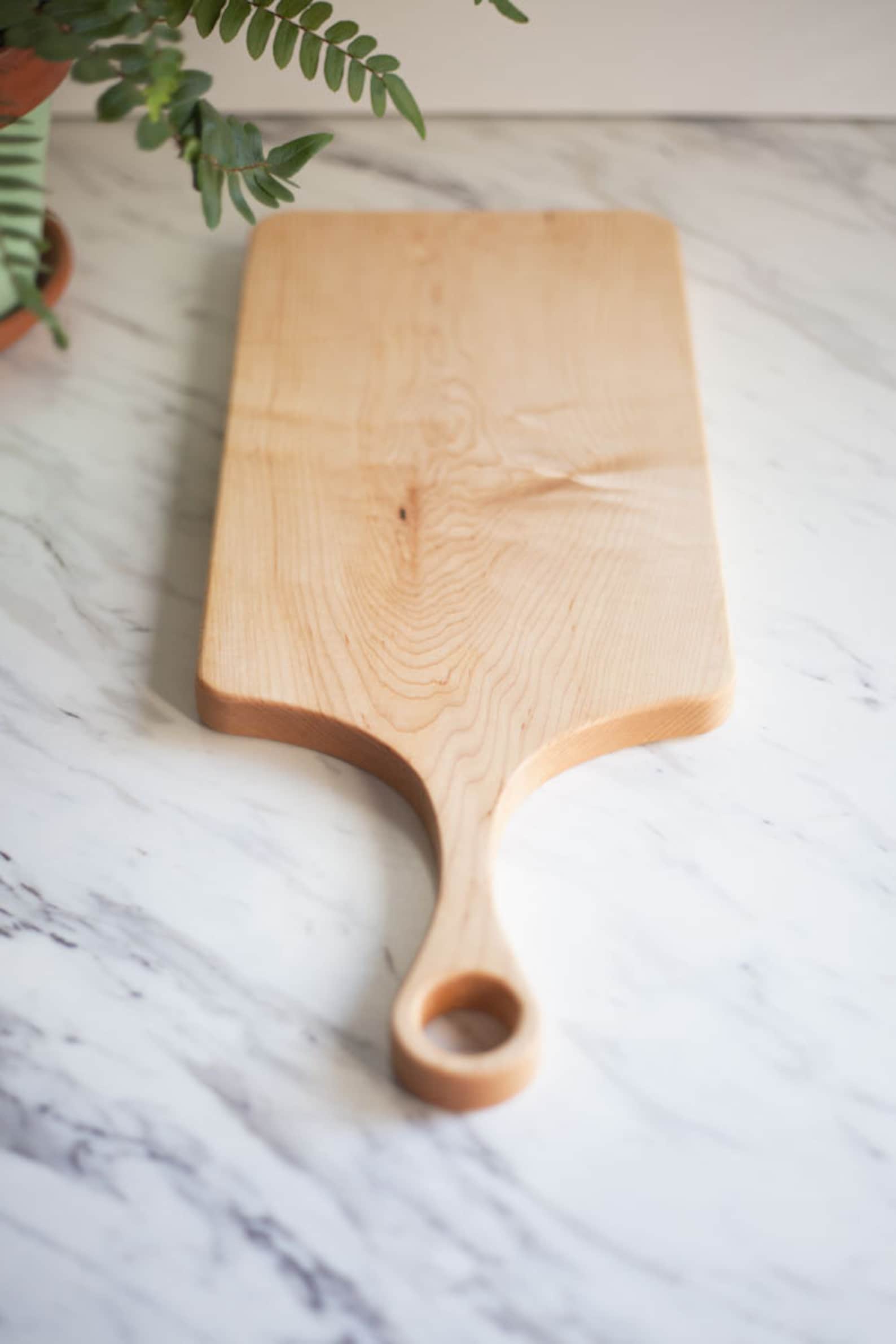 Classic Maple Wood Cutting Board With Handle ALL NATURAL Wood Etsy