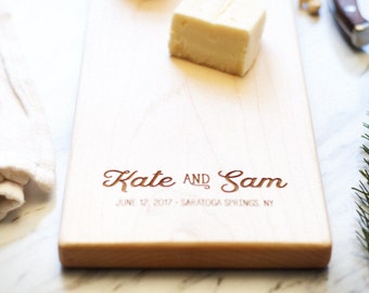 Personalized Maple Cutting Board, Wedding Gift, Organic Finish