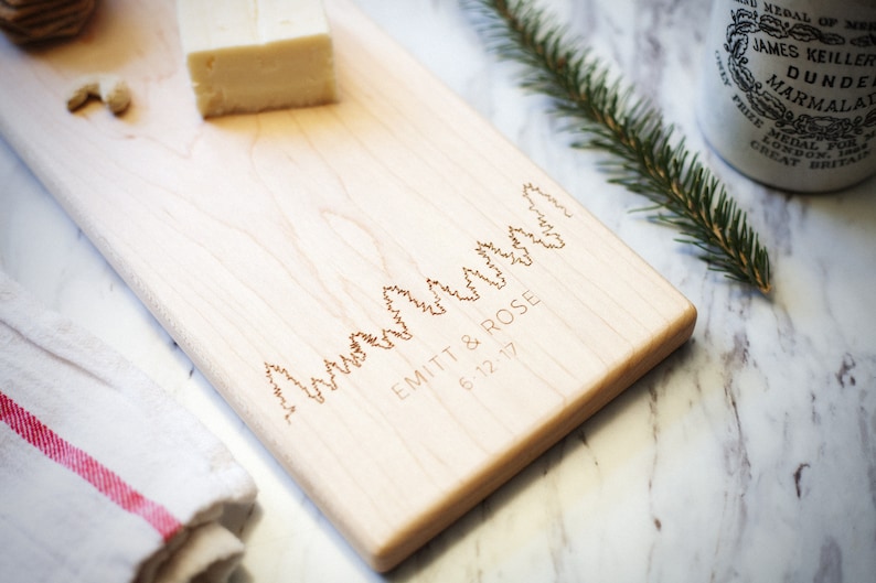 Personalized Cheese Board Couples Gift Anniversary Engraving Charcuterie Board Gift Engraving, Wedding Gift, Maple Cutting Board image 3