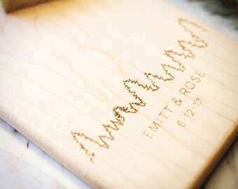 Personalized Maple Cheese Board - Engraved Anniversary Gift