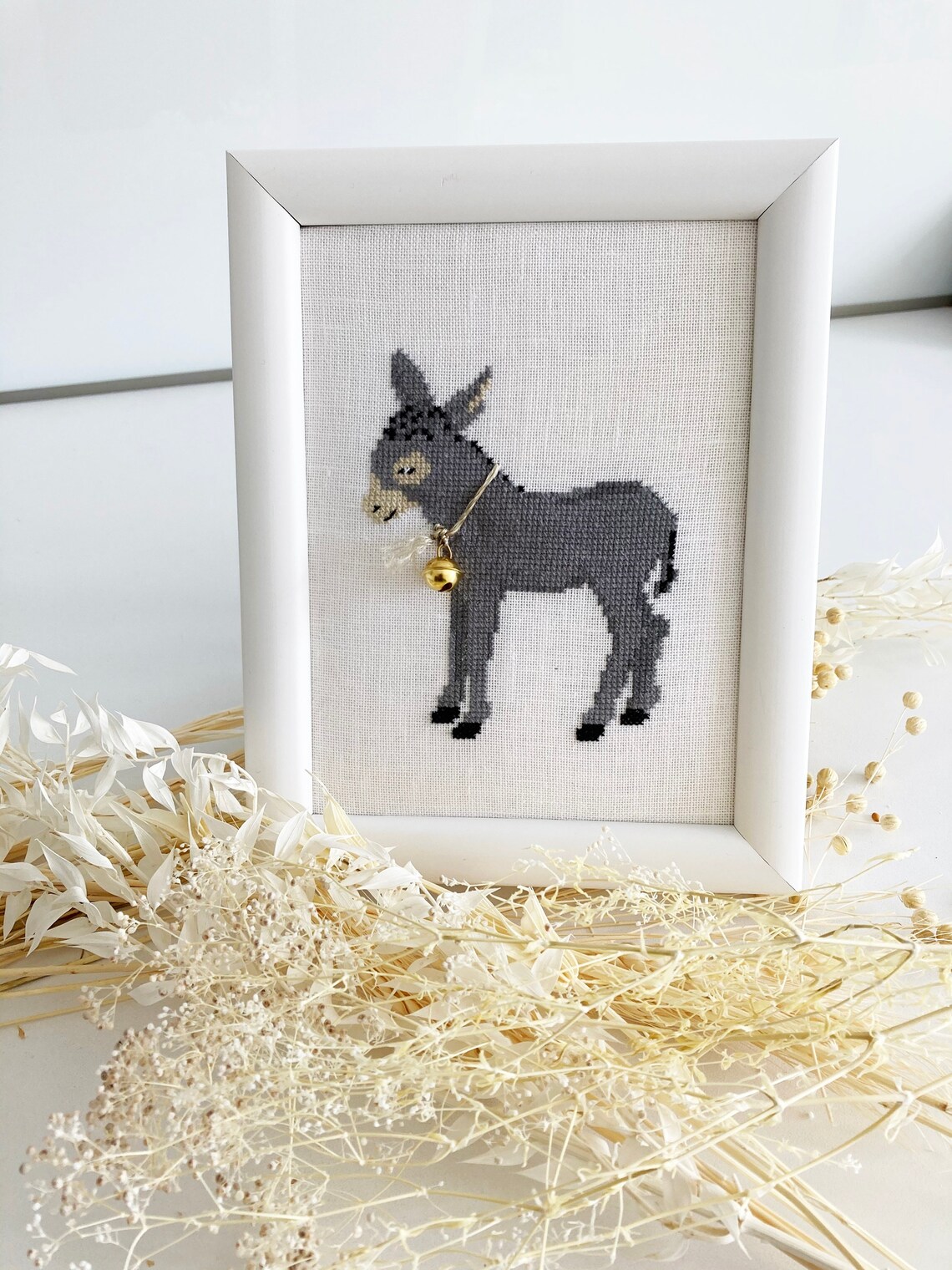 Completed and Framed Cross Stitch Picture Donkey Donkey Foal Etsy UK