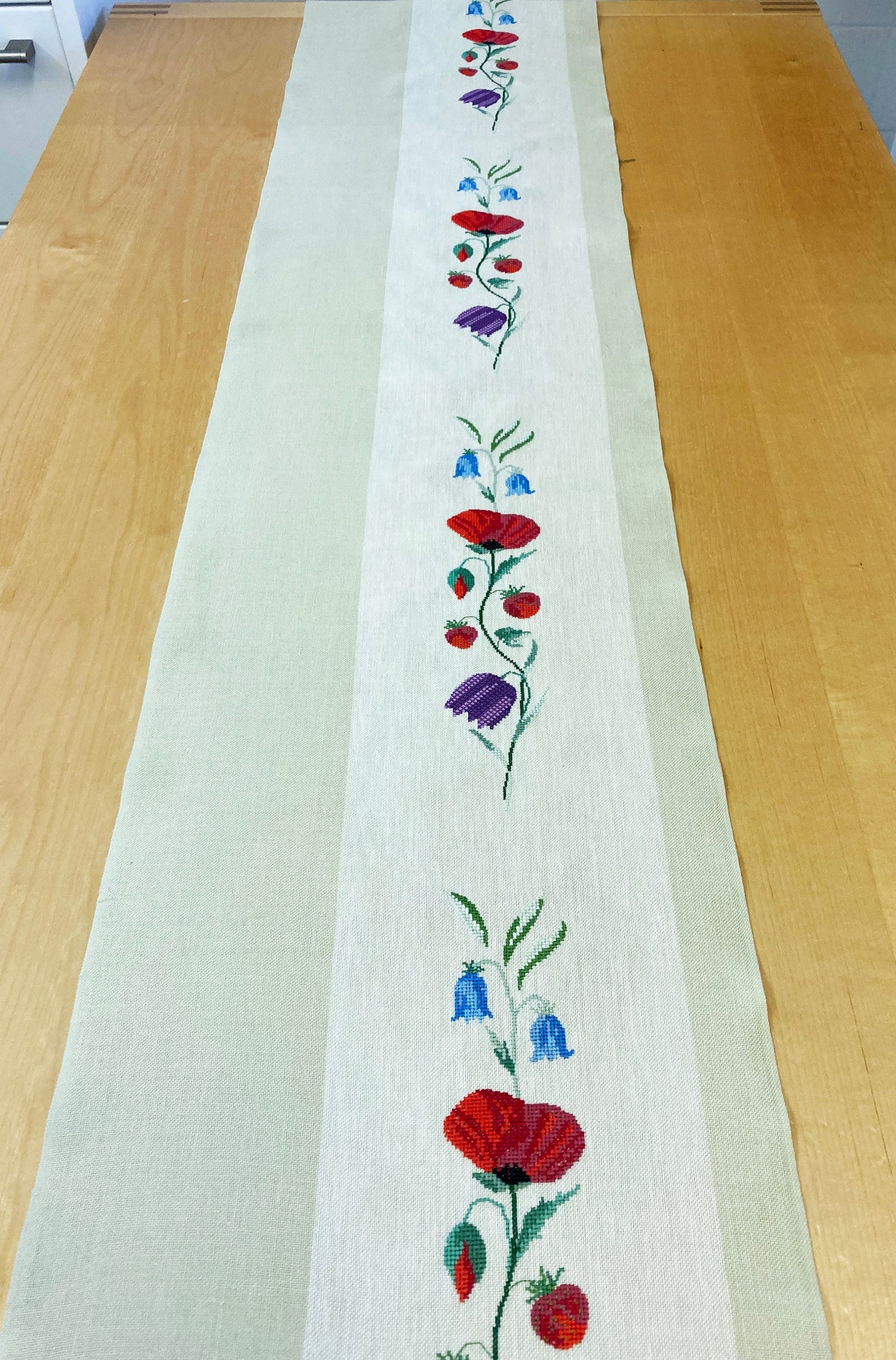 Hand Stitched Table Runner Cross Stitch Table Runner Modern - Etsy UK