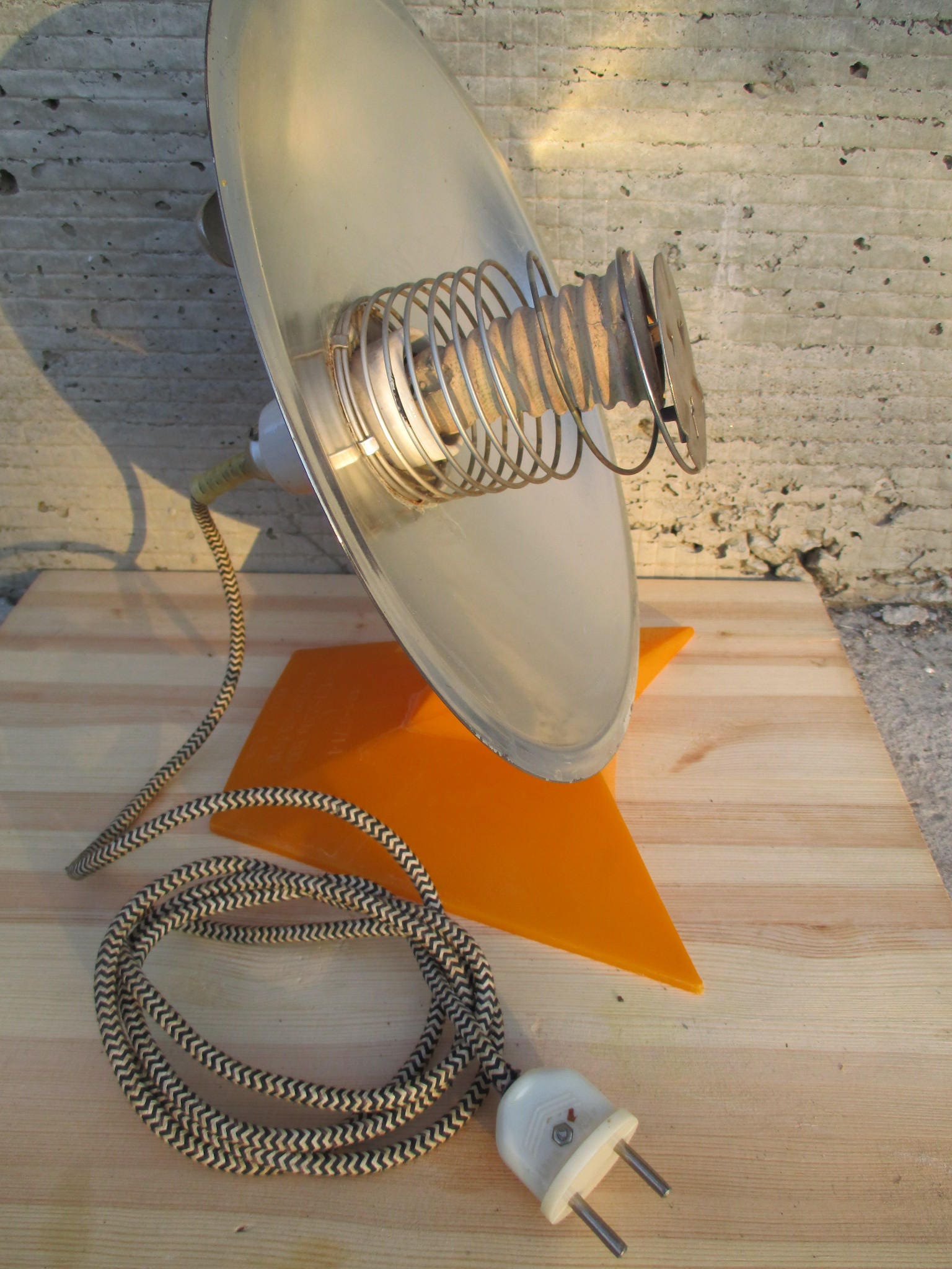 Vintage electric heater/parabolic /reflector/bulb industrial/ Etsy