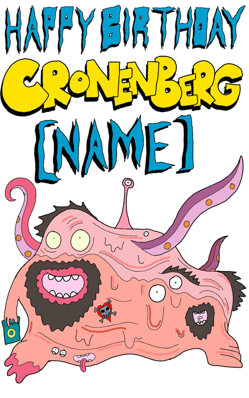 Personalised Cronenberg caricature card!!