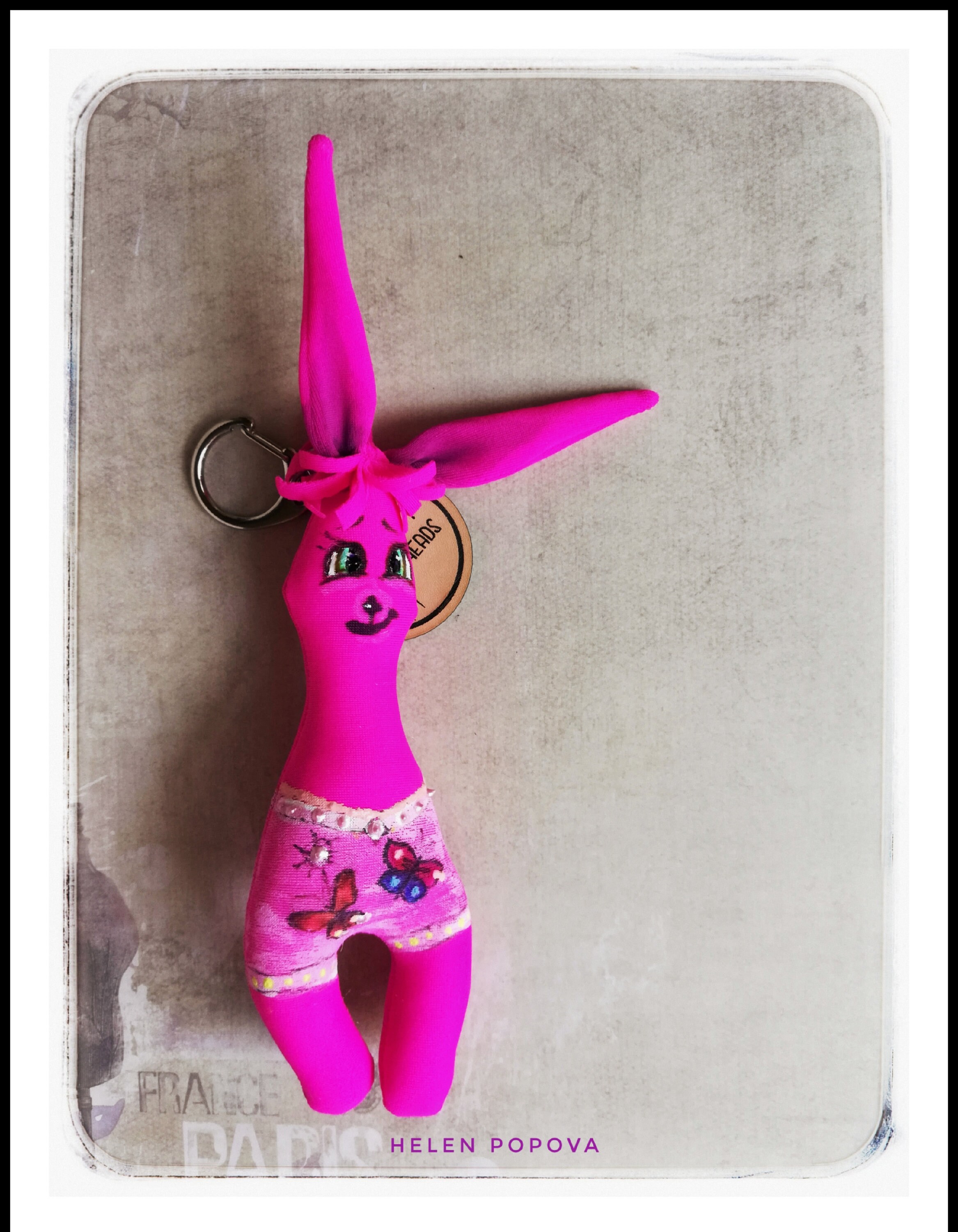 Keychain Bunny Hare Keyring Handmade Rabbit Hand Fun Rabbit Etsy UK