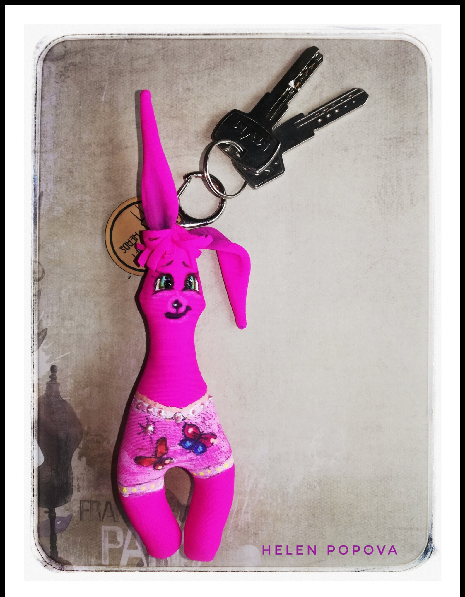 Keychain Bunny Hare Keyring Handmade Rabbit Hand Fun Rabbit Etsy UK