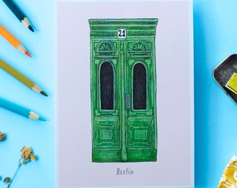 Berlin Door Print | Berlin Art Print | Architecture print | Berlin illustration | Kreuzberg prints | Architecture illustration | Door prints