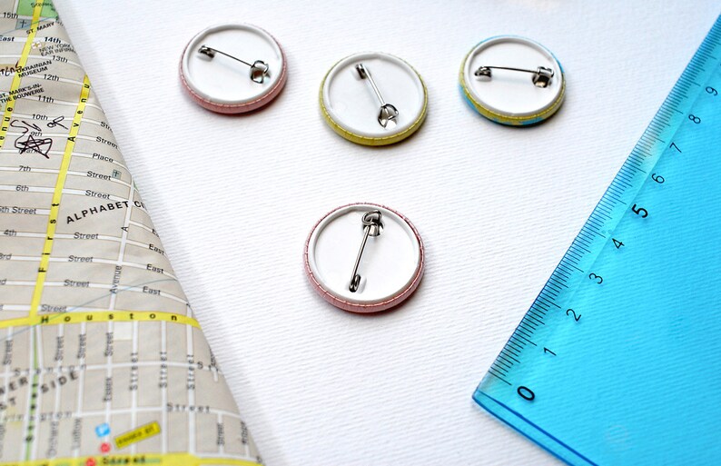 Set of 4 Cute Button Pins 1 Inch 25mm Backpack Button Pins Etsy