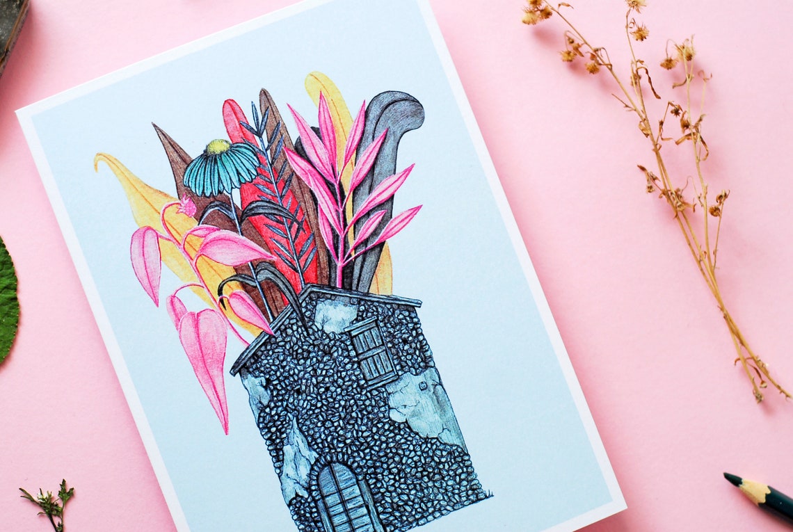 5x7 Art Print 5x7 Illustration Botanical Art Print | Etsy