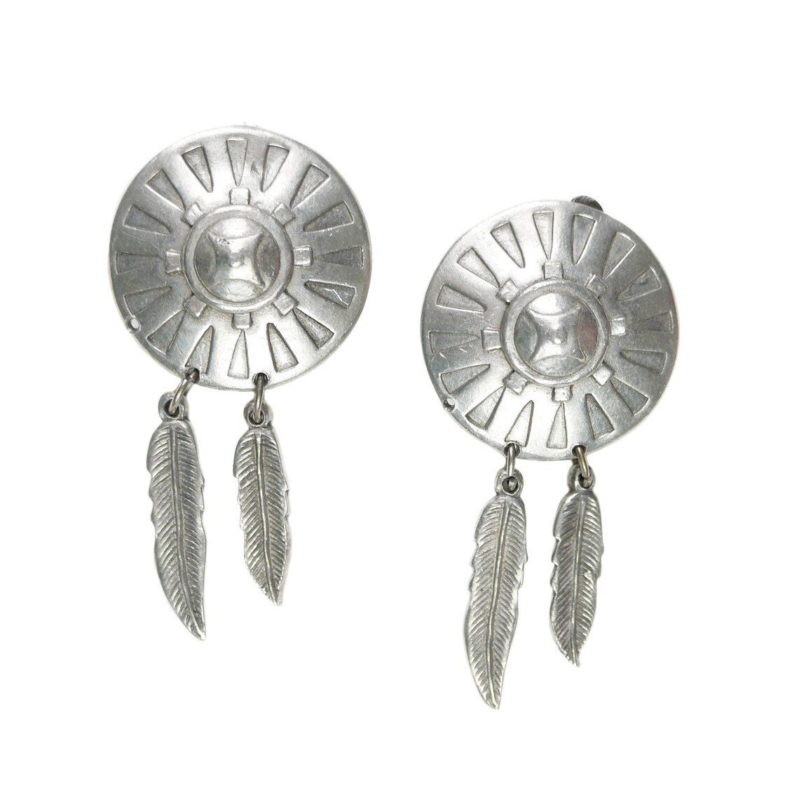 Vintage Feather Clip on Earrings Etsy