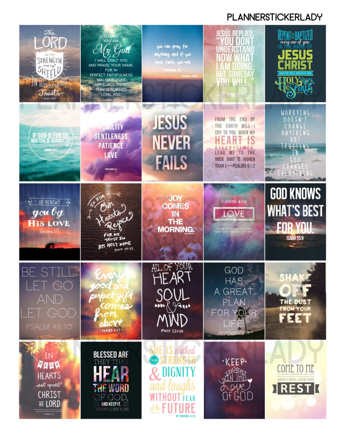 Printable Bible Verse Planner Stickers for Erin Condren Etsy