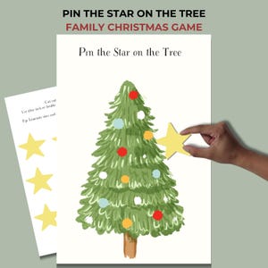 Pon la estrella en el árbol / Juego familiar de Navidad