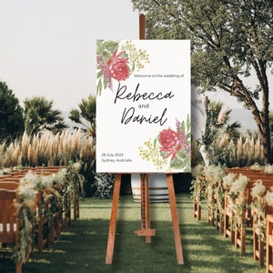 Custom Wedding Welcome Sign | Edit on Canva