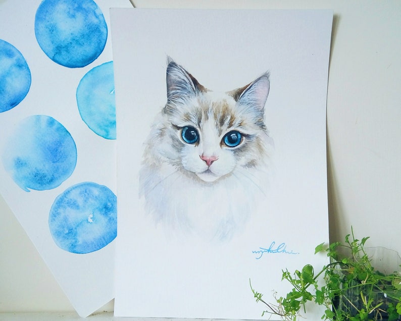 Custom Made Watercolor Pet Portrait Etsy