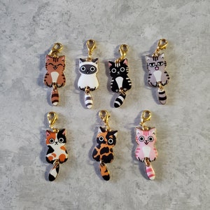Cat Badge Reel Charm, Charm for purse, lanyard, zipper, or keyring