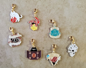DnD Badge Reel Charm, Charm for purse, lanyard, zipper, or keychain