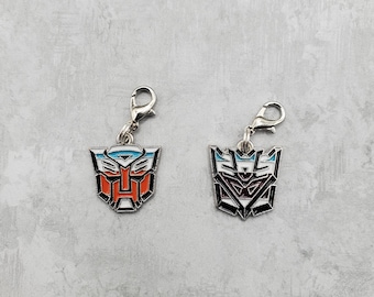 Transformers Emblem Badge Reel Charm, Charm for backpack, lanyard, zipper, keyring, or bracelet