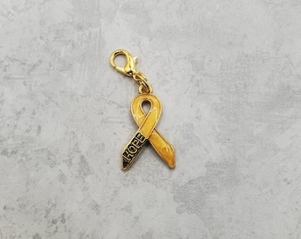 Pediatric Cancer Awareness Badge Reel Charm · Lanyard Charm · Keychain Accessory