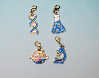 Med Tech / Lab Tech / Scientist Badge Reel Charm, Charm for backpack, lanyard, zipper, or keychain
