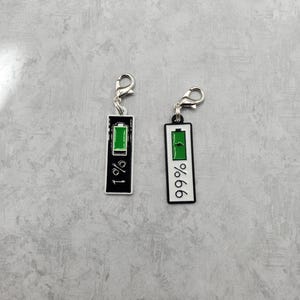 Social Battery Badge Reel Charm, Charm for backpack, lanyard, zipper, keyring, or bracelet