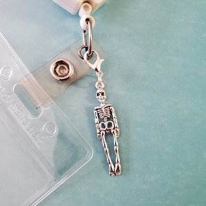 Skeleton, rad tech, x-ray Badge Reel Charm, Charm for purse, lanyard, zipper,keyring, or bracelet