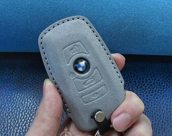 BMW Hülle Leder Schlüsselanhänger F30 F31 330 330i 420 740 M2 M3 M4 M5 M6  M8 Alcantara Leder Handgefertigt.