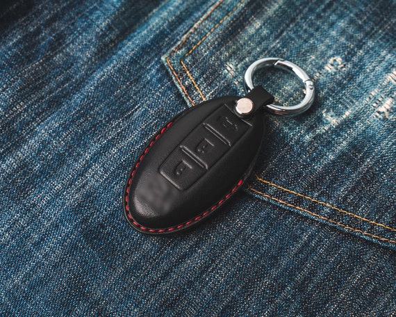 Nissan GTR 3 Button Covered Leather Key Fob Case GT R R33 R35 370Z Coupe Leather Handmade. Etsy