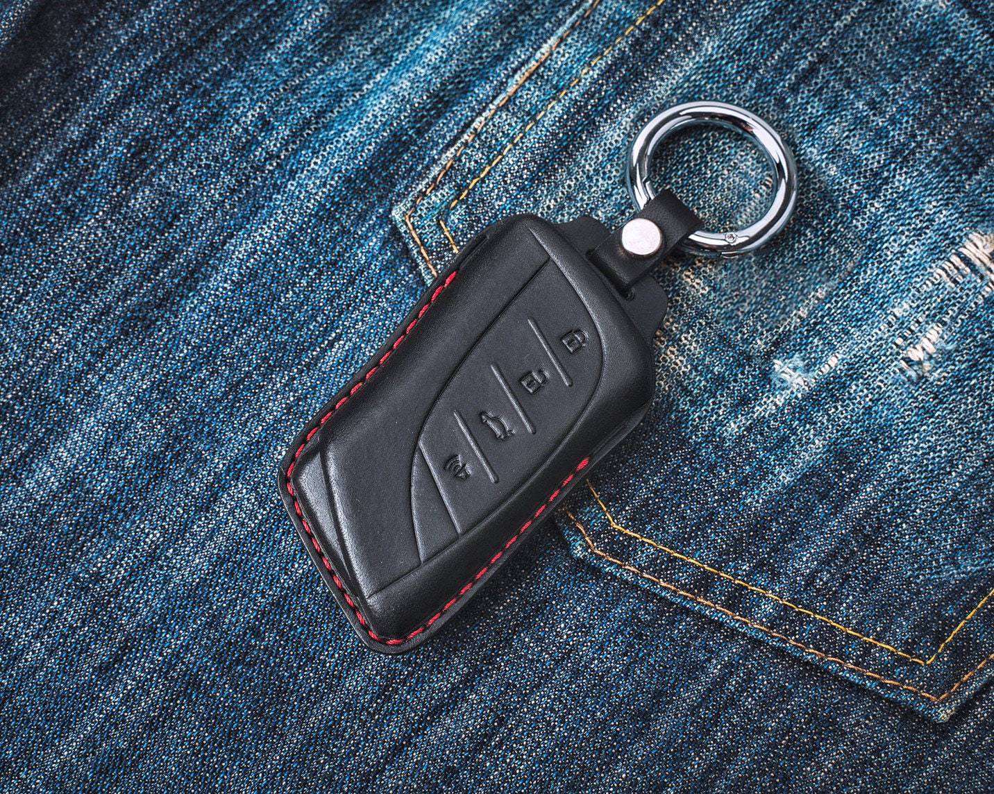 M.JVisun Genuine Carbon Fiber Key Fob Cover for Lexus ES GS GX is LC LS LX  NX RC RX UX Smart Car Remote Key Fob Case for Men Women - for 4 Buttons Key