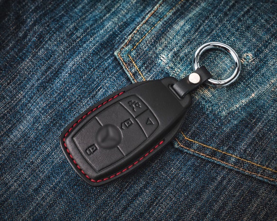 Mercedes Benz 4 Button Covered Leather Key Fob Case G320 G500 G55 G63 C300  GLE E300 GT43 GT53 W205 W213 Gcar GLC GLE Leather Handmade. 