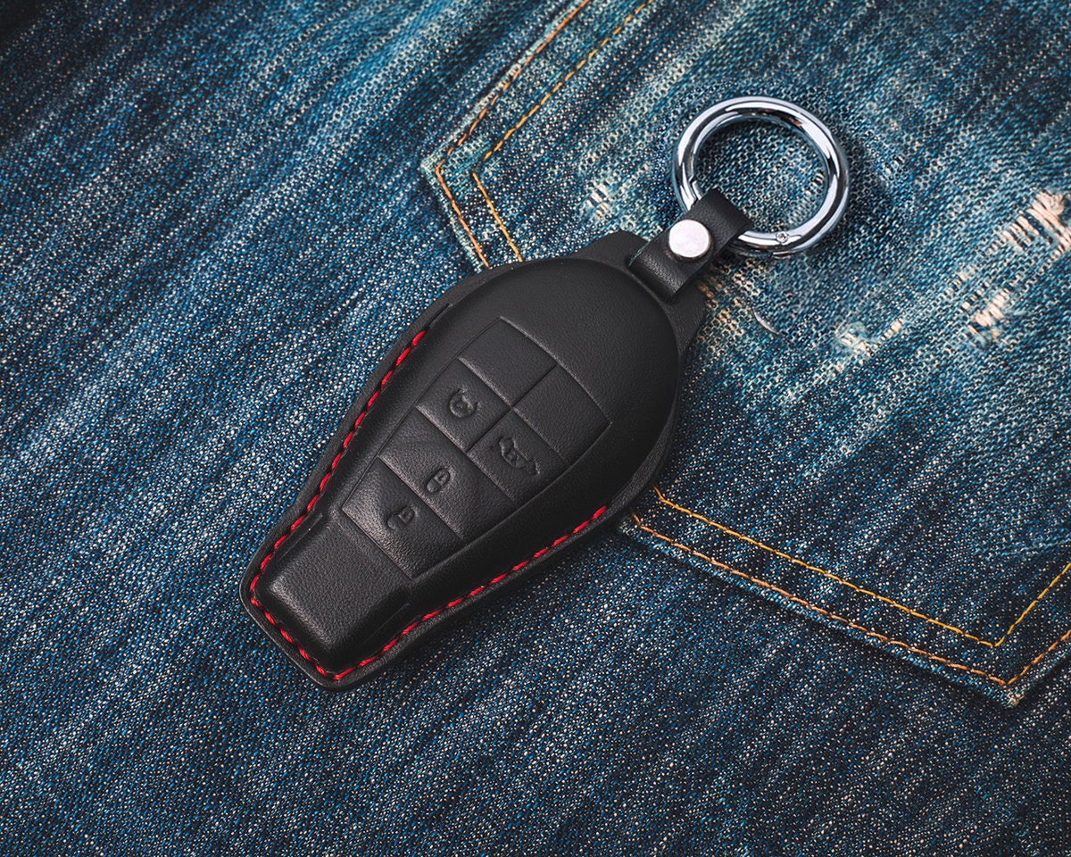 Dodge Covered Leather Key Fob Case Charger Challenger Hellcat - Etsy