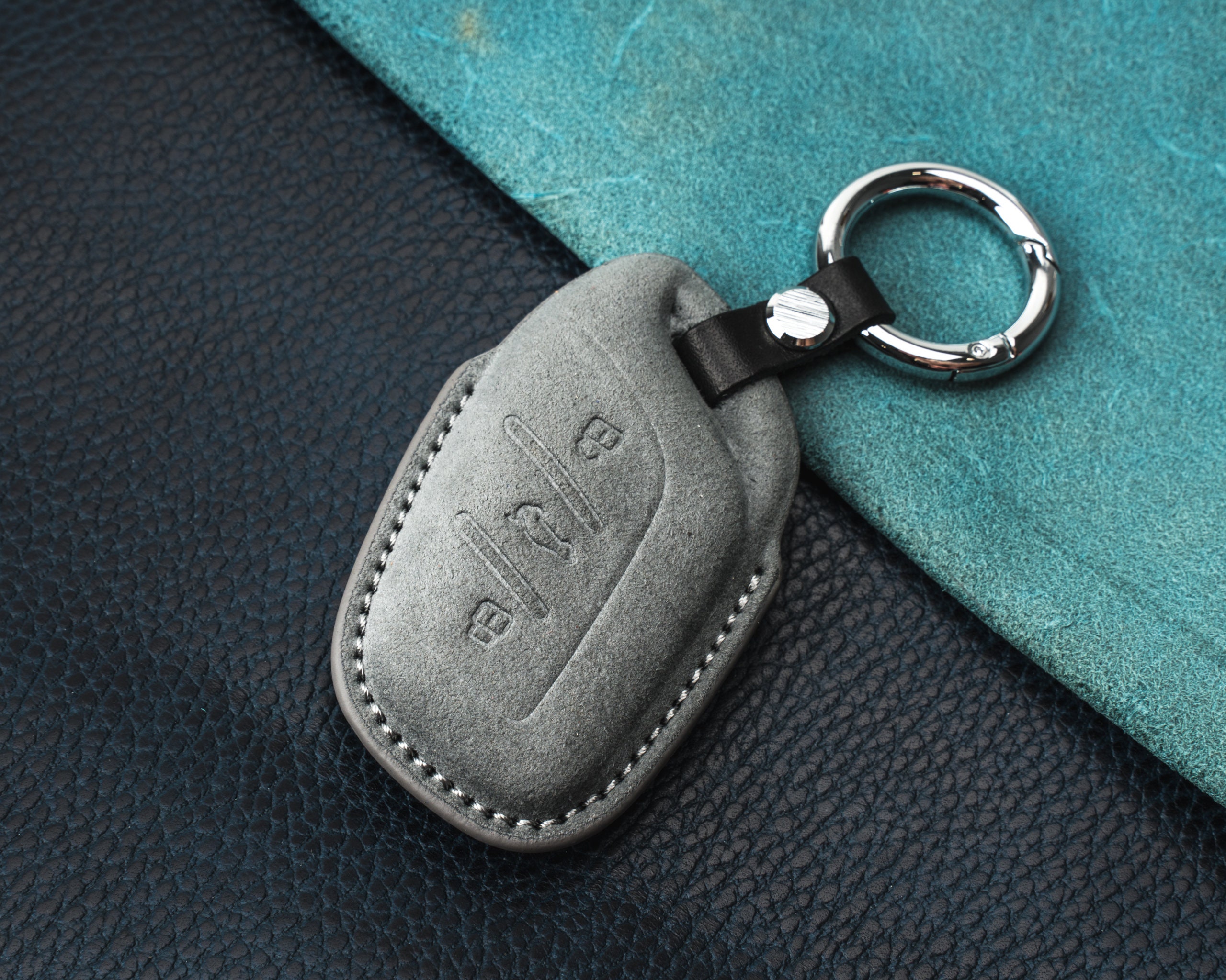 Volkswagen R bezogen Leder Schlüsselanhänger Tasche Polo Golf GTI Golf R  Tiguan GTI DTI R Line Leder Handmade. -  Schweiz