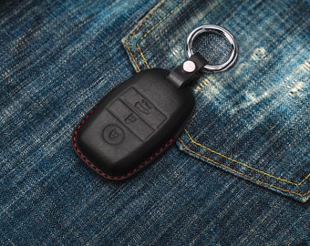 KIA covered Leather Key Fob case Carnival Picanto Sorento Stinger Stonic Leather Handmade.