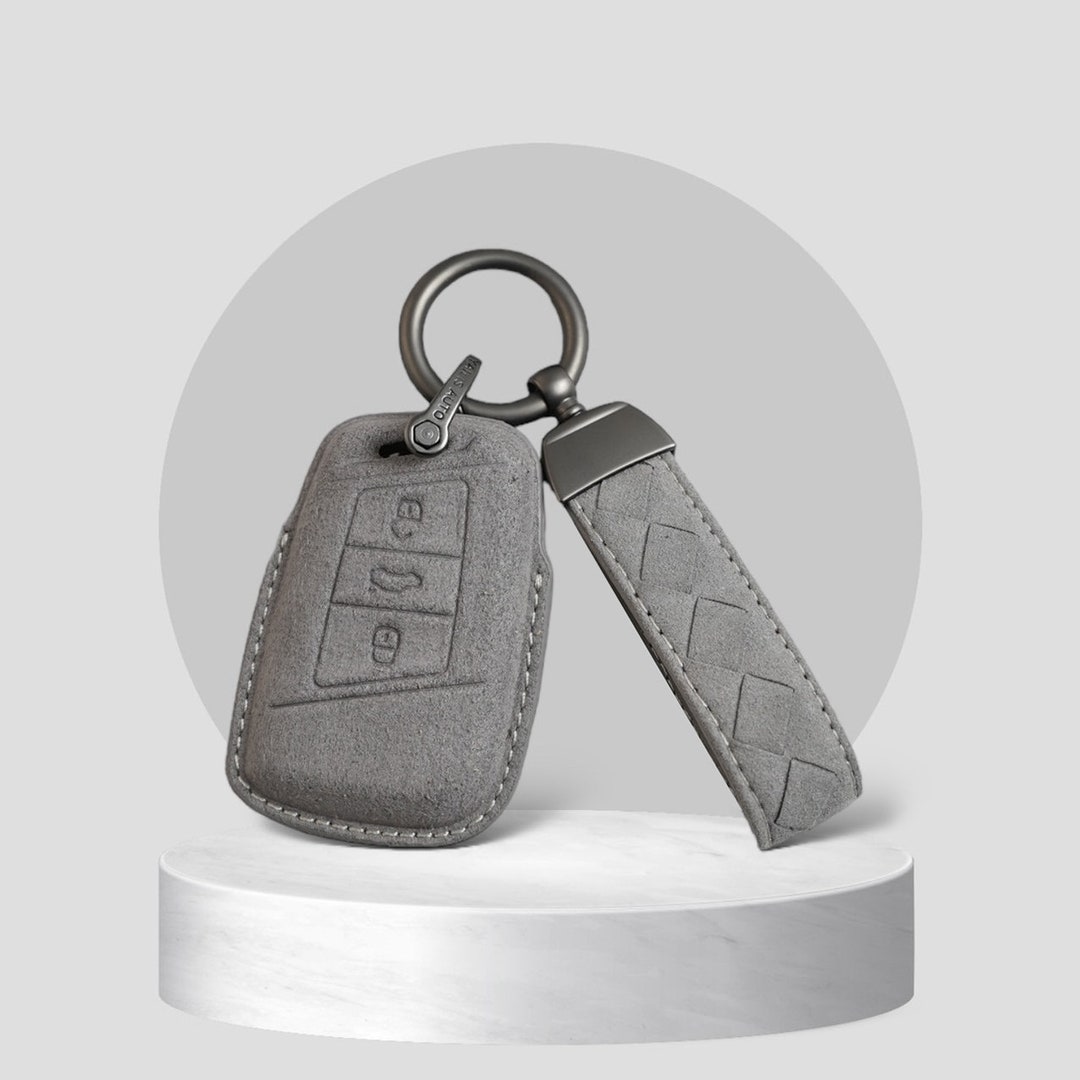 Volkswagen Covered Leather Key Fob Case Arteon T-roc Caddy Polo T-cross ...
