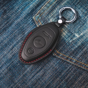 Mclaren covered Leather Key Fob case 720S 765LT 600LT 540C 570S 650S GT 12C MP4 Senna Leather Handmade. image 1