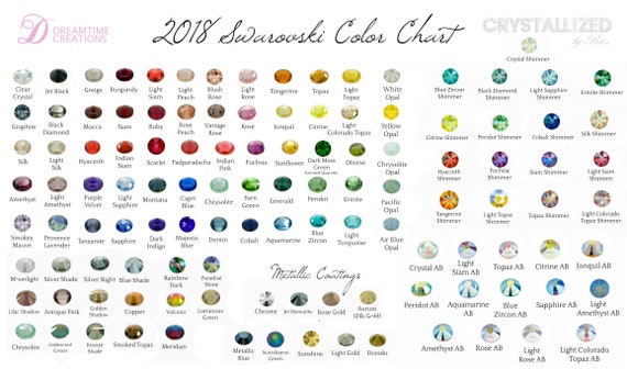 Swarovski Rhinestone Color Chart