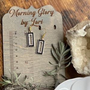 Black and Crystal Drop Earrings